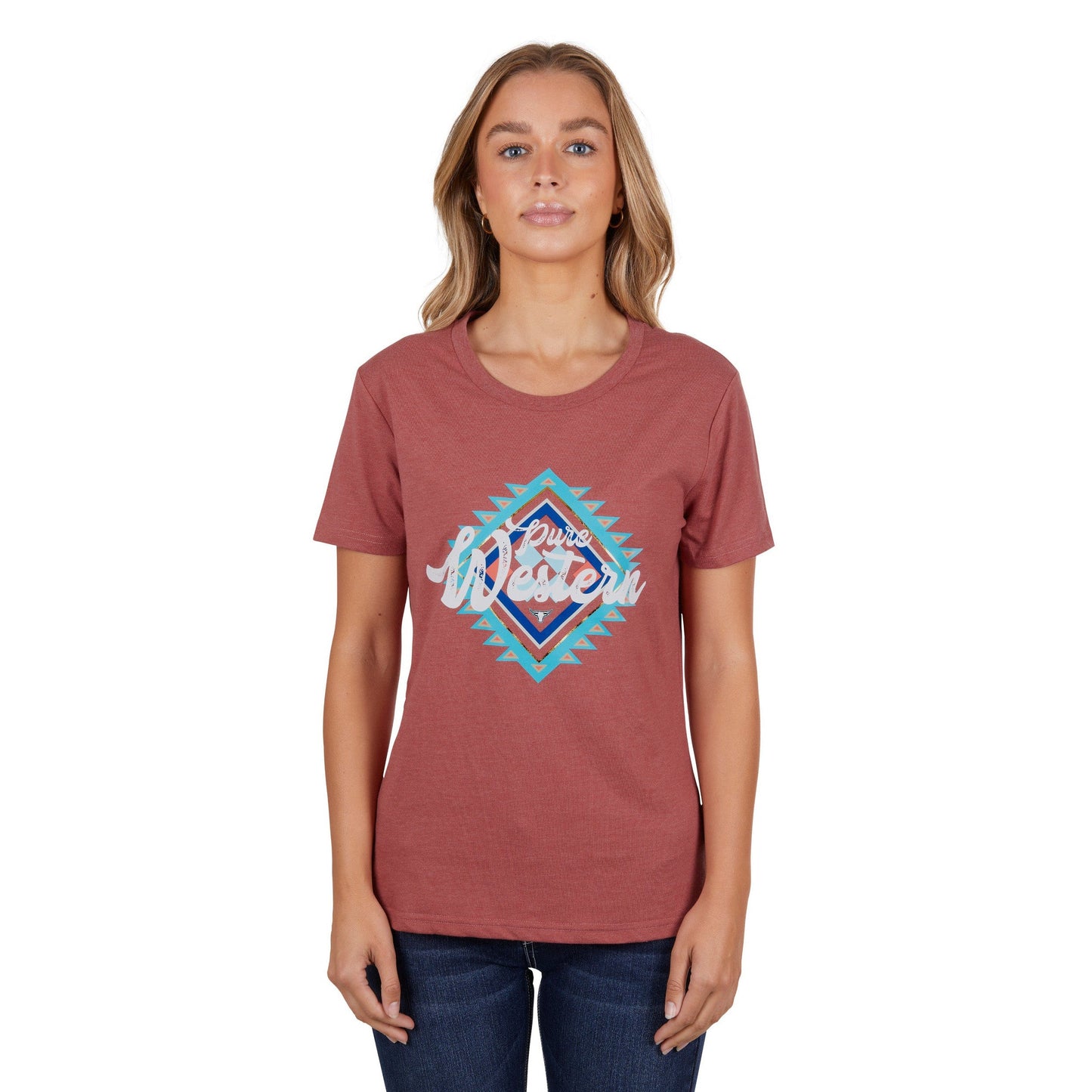 PURE WESTERN WOMENS JULIET TEE-Ranges Country