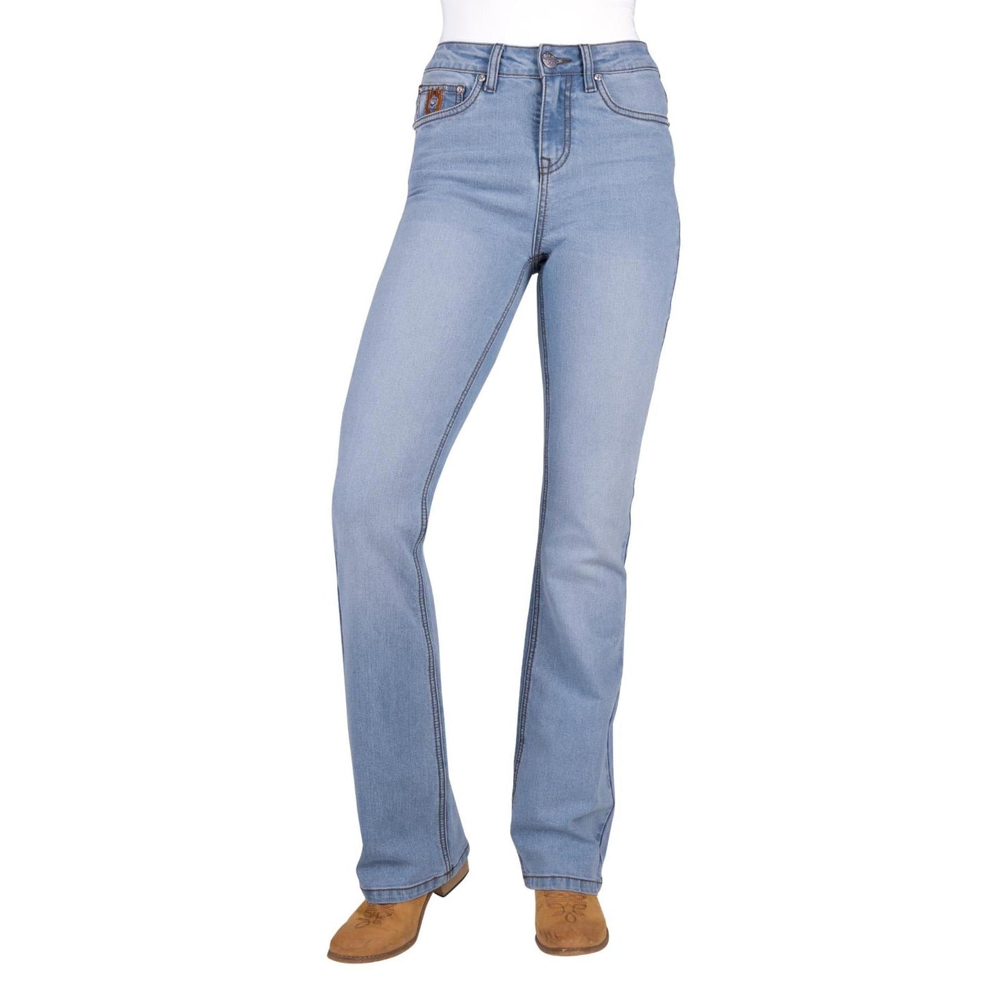 PURE WESTERN WOMENS LIZ HIGH RISE BOOTCUT JEANS 34in