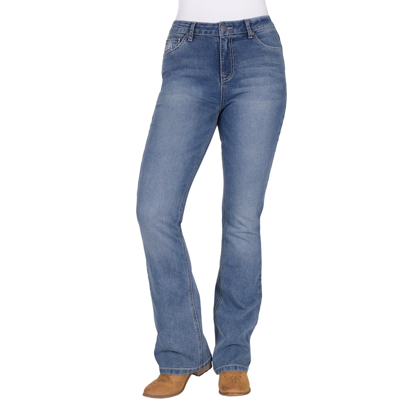 PURE WESTERN WOMENS PAM HIGH RISE BOOT CUT JEANS