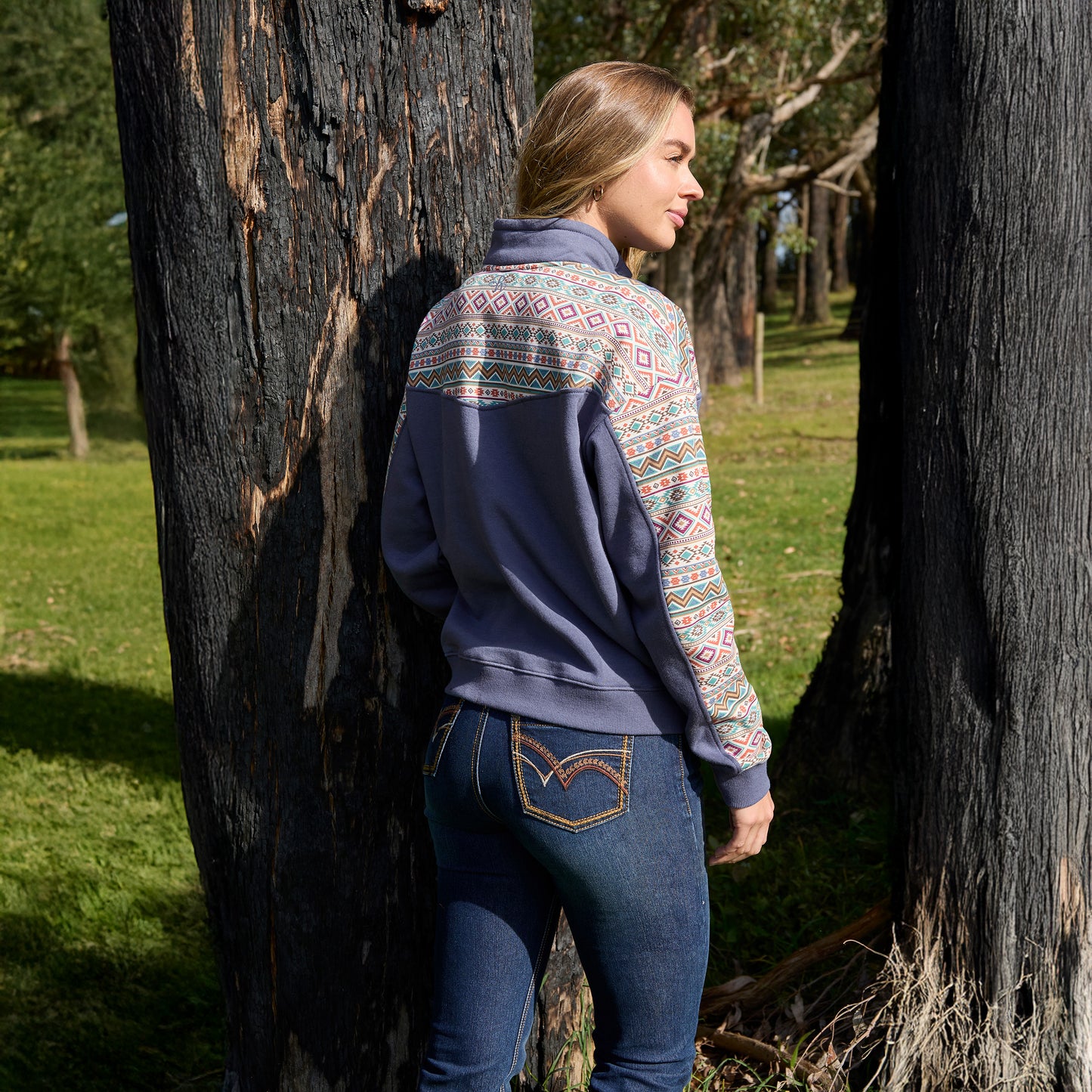 PURE WESTERN WOMENS SALLY 1/4 ZIP JUMPER