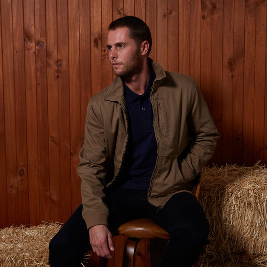 PILBARA MENS WHISKY SHERPA BOMBER JACKET