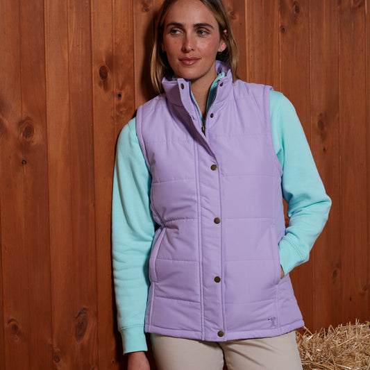 PILBARA WOMENS PURPLE ROSE PADDED VEST