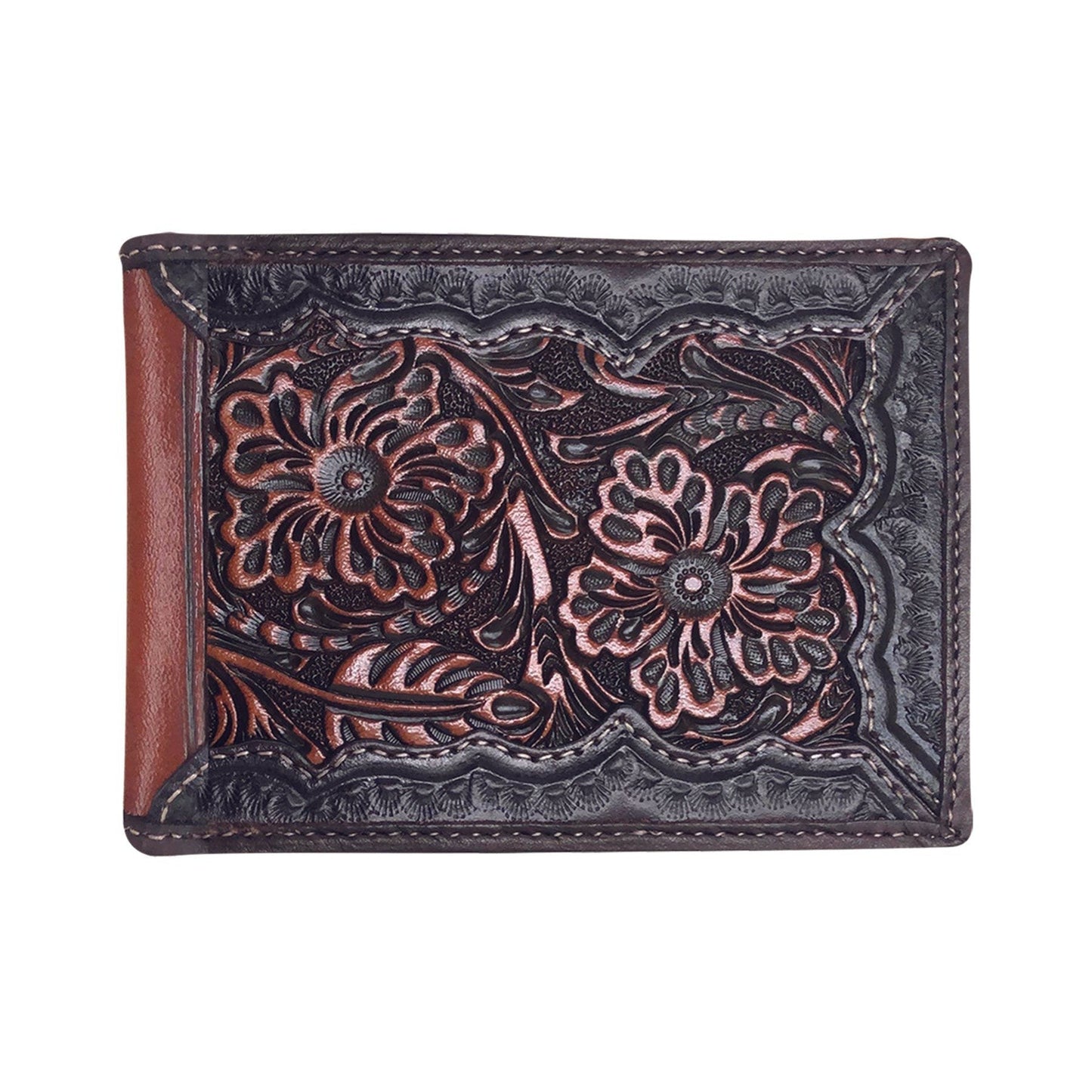 ROPER BI-FOLD TOOLED LEATHER WALLET-Ranges Country