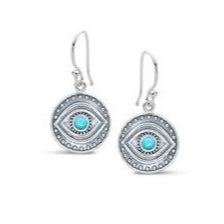 EYE OF HORUS TURQUOISE EARRINGS-Ranges Country