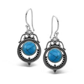 NEVADA STERLING SILVER TURQUOISE EARRINGS-Ranges Country