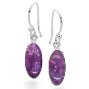 PURPLE MOHAVE TURQUOISE STONE EARRINGS-Ranges Country