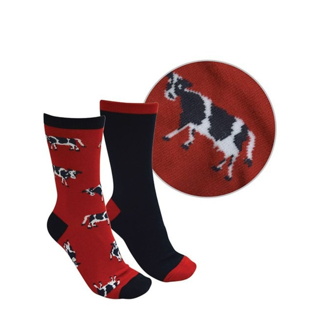 THOMAS COOK KIDS FARMYARD COW SOCKS 2PK-Ranges Country