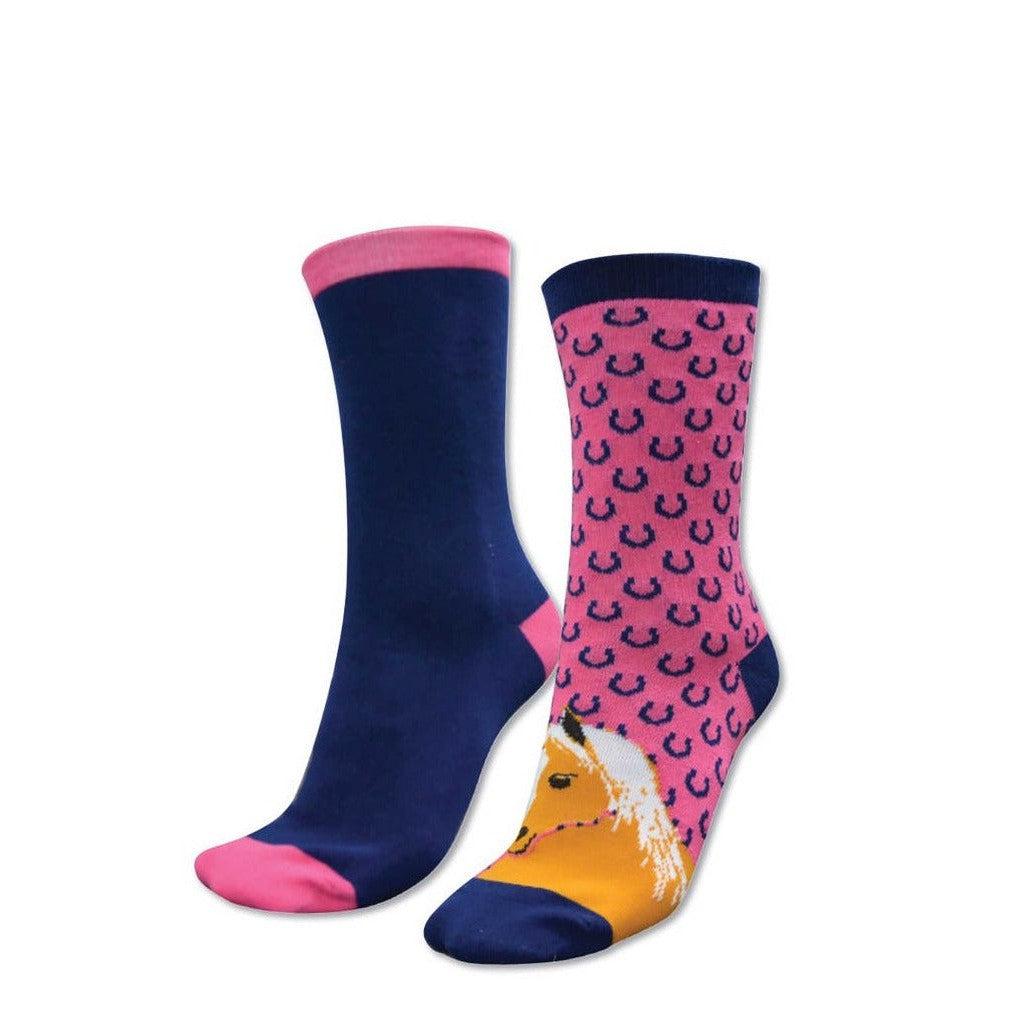 THOMAS COOK KIDS HORSE SOCKS 2PK-Ranges Country