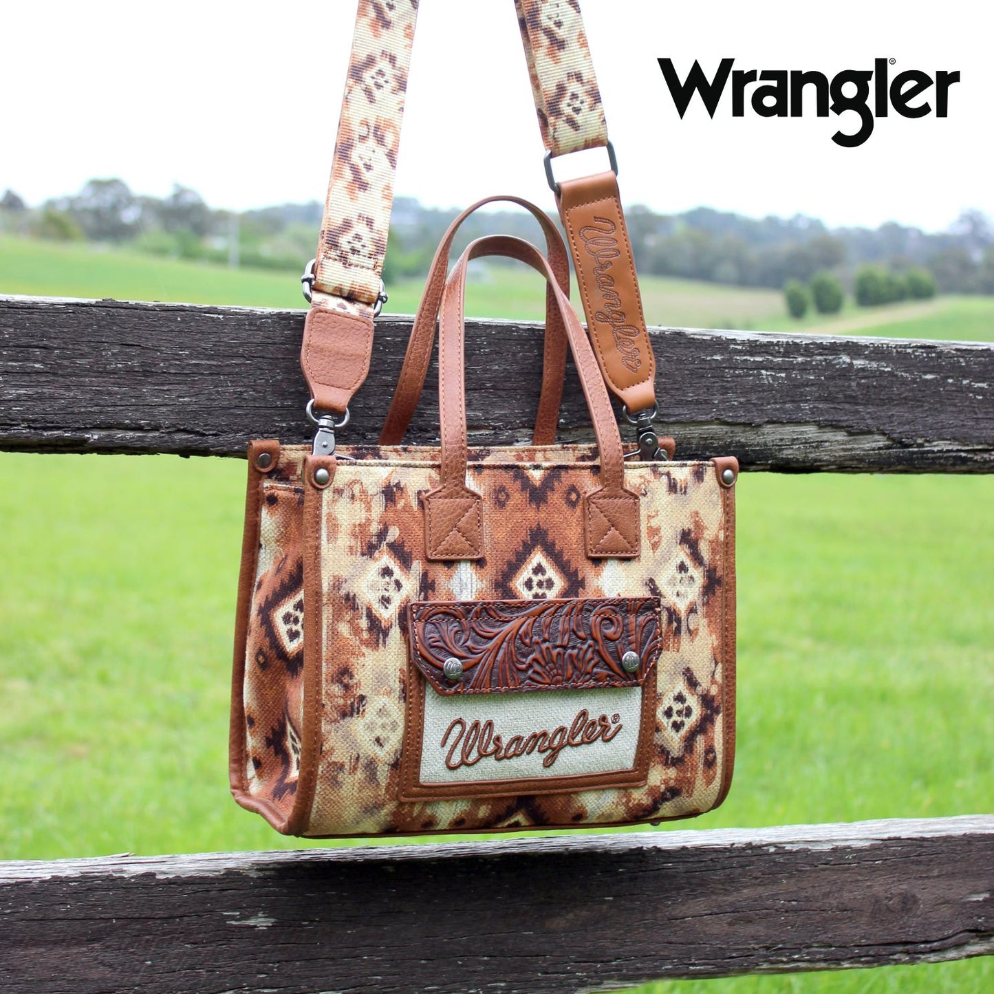 WRANGLER AZTEC CROSSBODY TOTE BAG