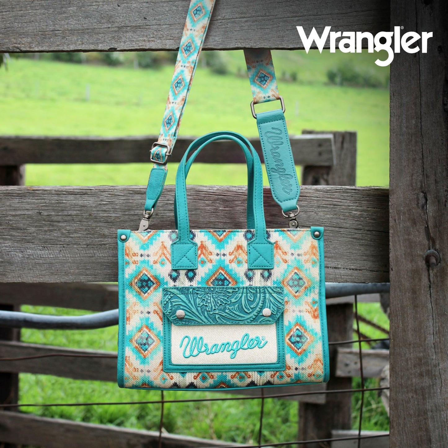 WRANGLER AZTEC CROSSBODY TOTE BAG