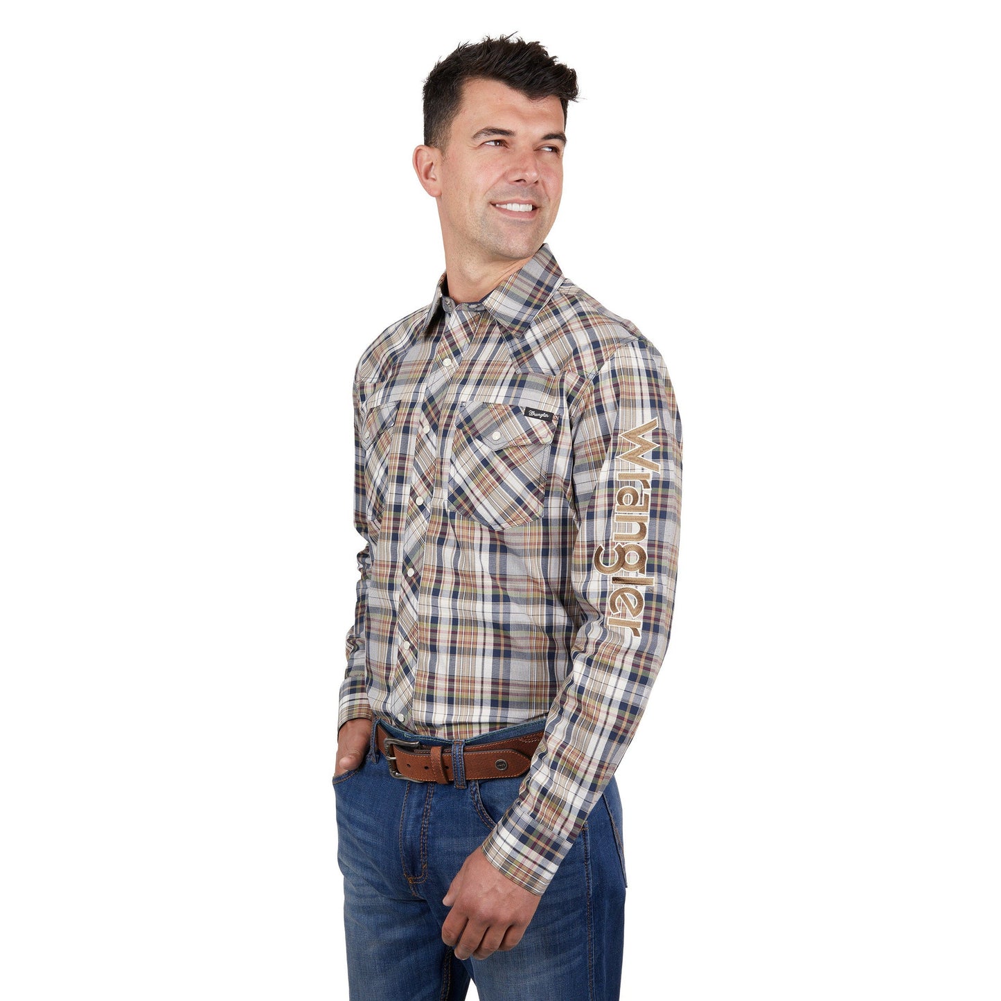 WRANGLER MENS TOM LOGO CHECK SHIRT