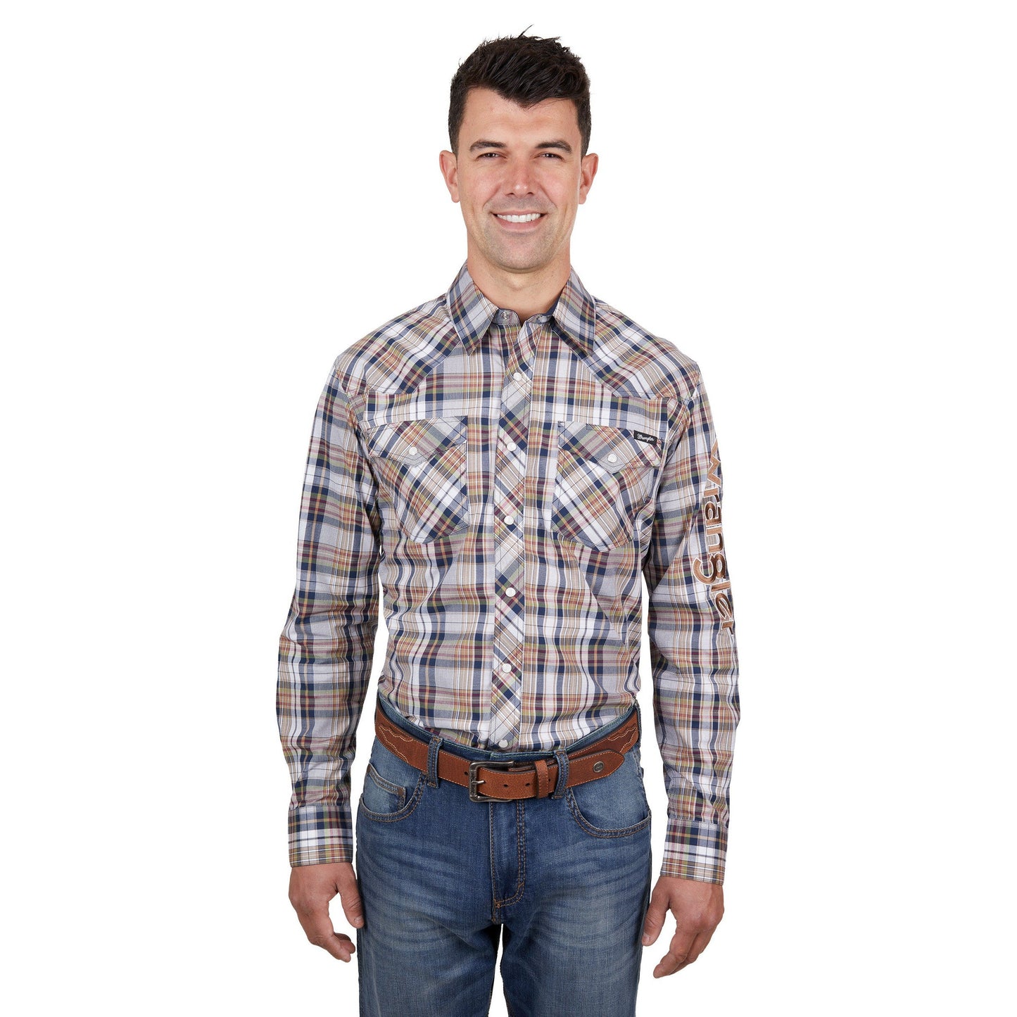 WRANGLER MENS TOM LOGO CHECK SHIRT-Ranges Country