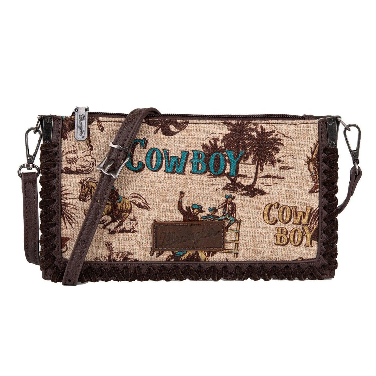 WRANGLER PRINTED CANVAS CROSSBODY CLUTCH BAG-Ranges Country