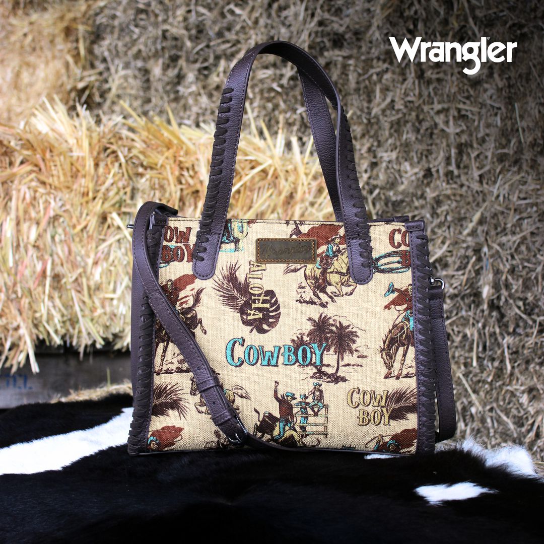 WRANGLER PRINTED CANVAS TOTE BAG