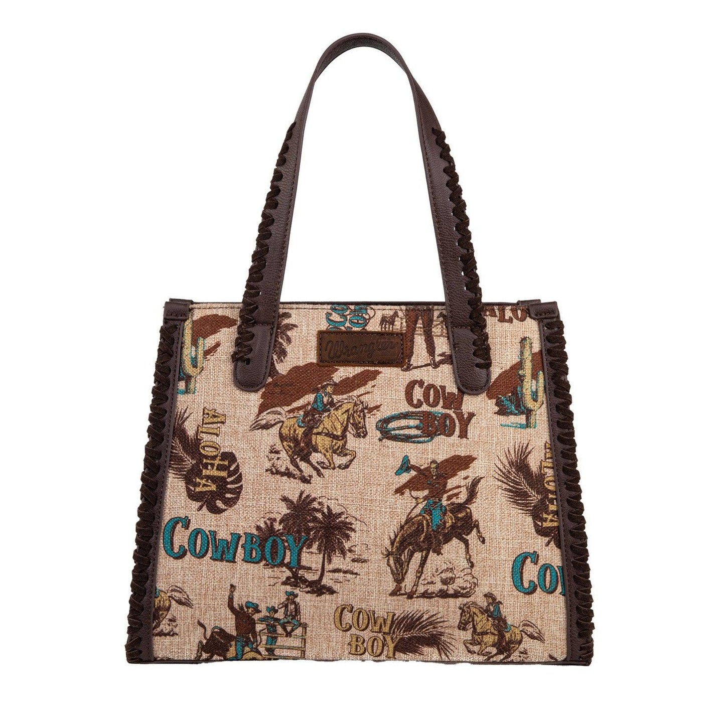 WRANGLER PRINTED CANVAS TOTE BAG-Ranges Country