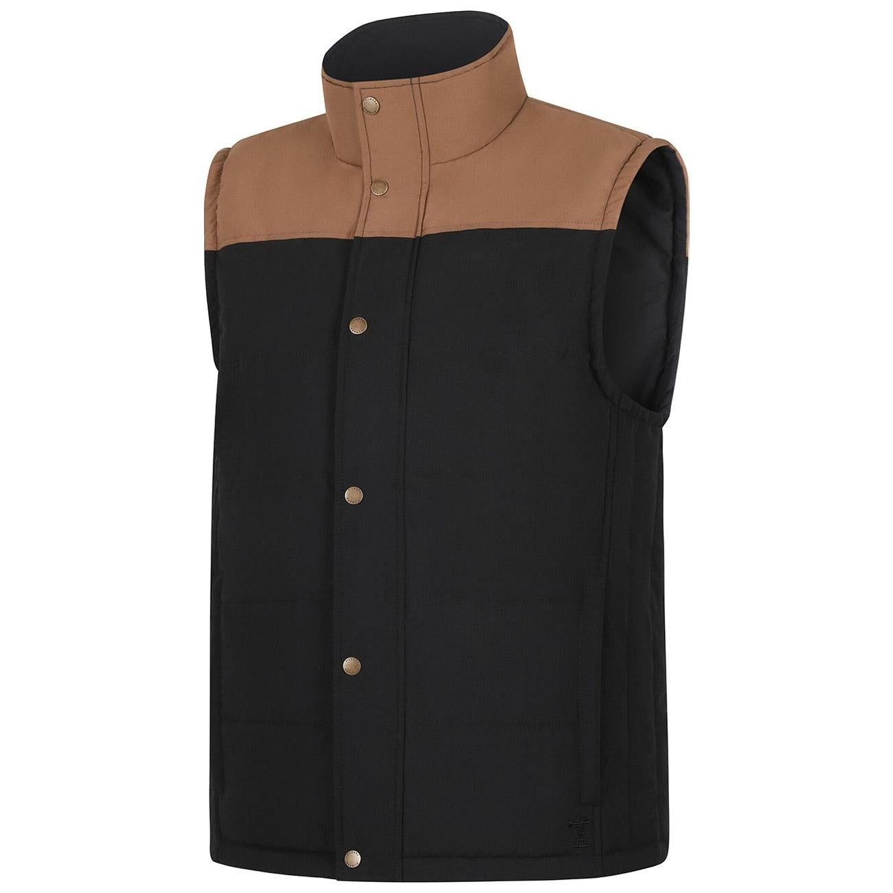 PILBARA MENS BLACK-WHISKY TWO TONE VEST