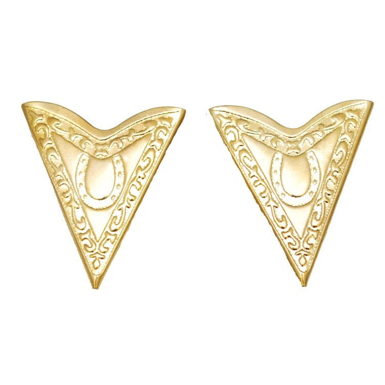 BRIGALOW FAUX GOLD HORSE SHOE COLLAR TIPS-Ranges Country