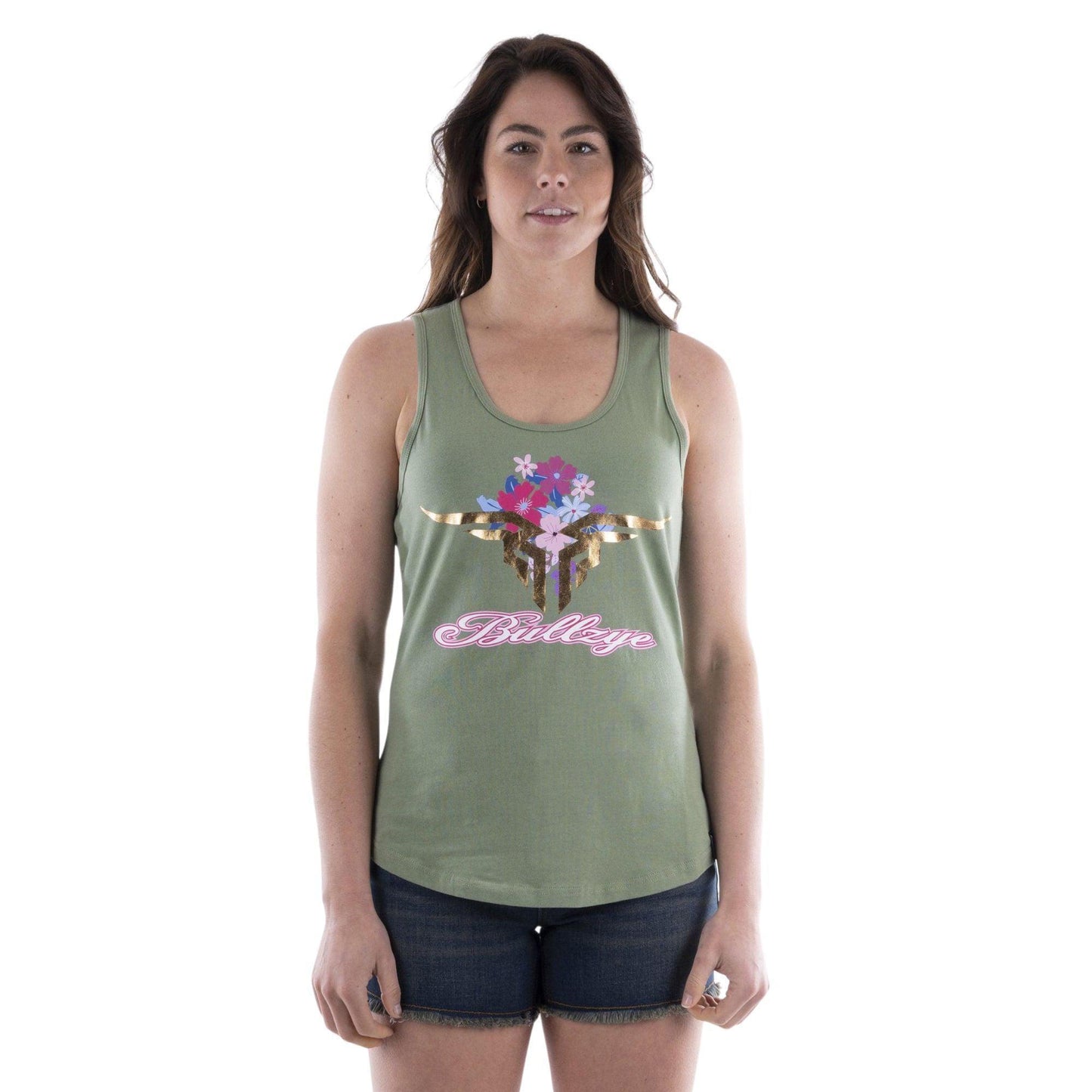 BULLZYE WOMENS BLOOM SINGLET-Ranges Country