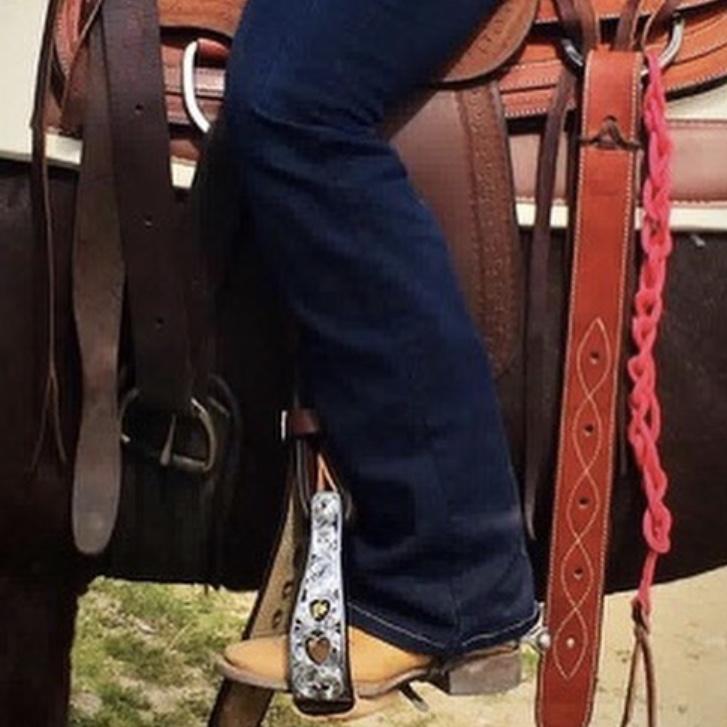 FORT WORTH ENGRAVED SILVER BARREL RACING OXBOWS