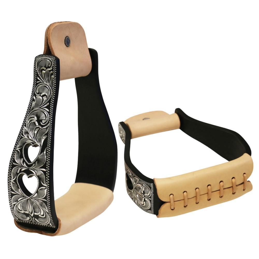 FORT WORTH ENGRAVED SILVER BARREL RACING OXBOWS-Ranges Country