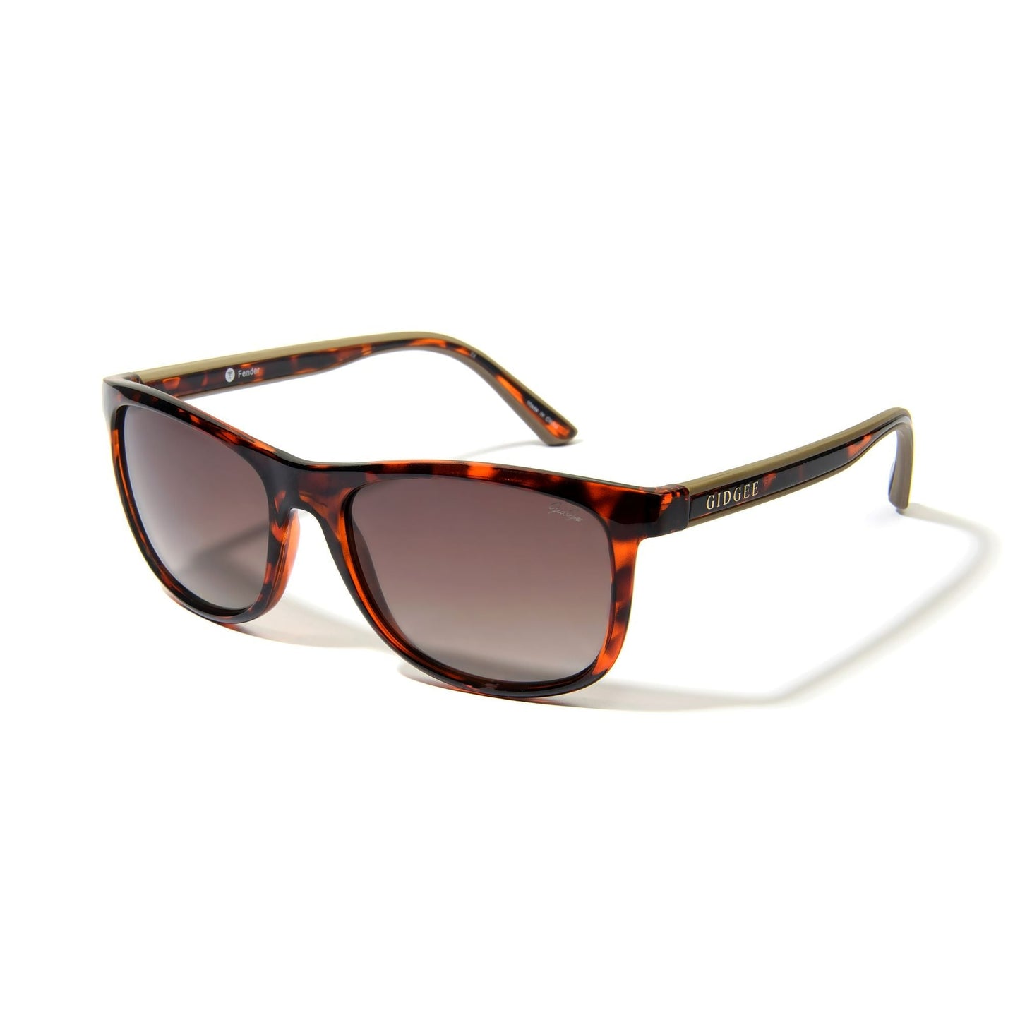 GIDGEE FENDER AMBER TORT SUNGLASSES