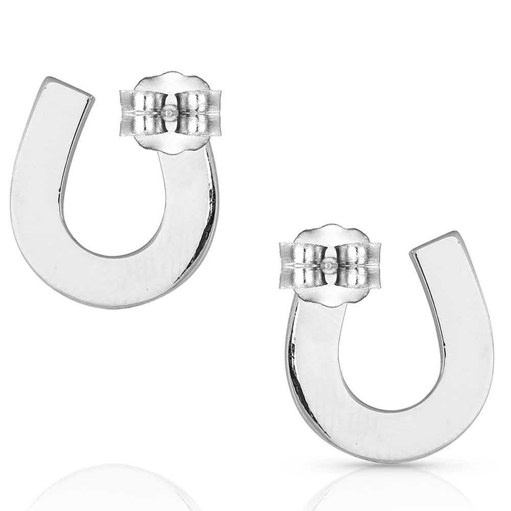 MONTANA WATERS LUCK HORSESHOE OPAL EARRINGS