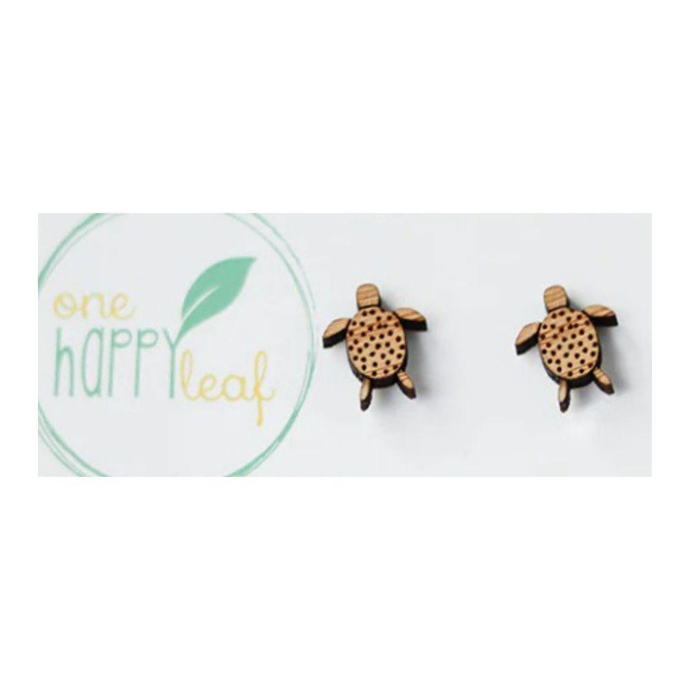 ONE HAPPY LEAF TURTLE EARRINGS-Ranges Country