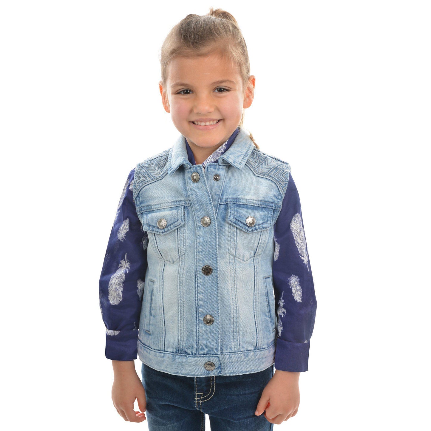 PURE WESTERN GIRLS VALERIE DENIM VEST-Ranges Country