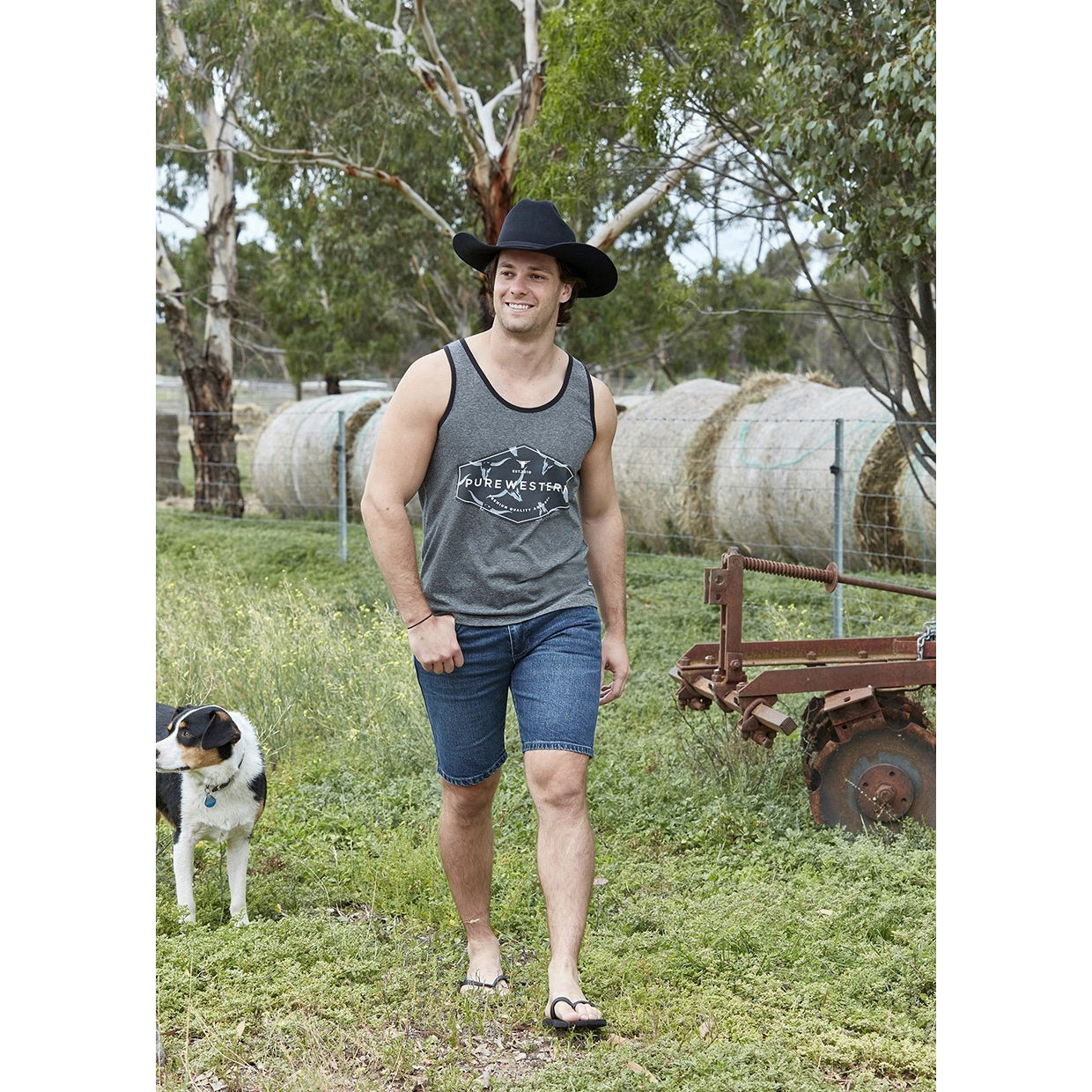 PURE WESTERN MENS JAMES SINGLET