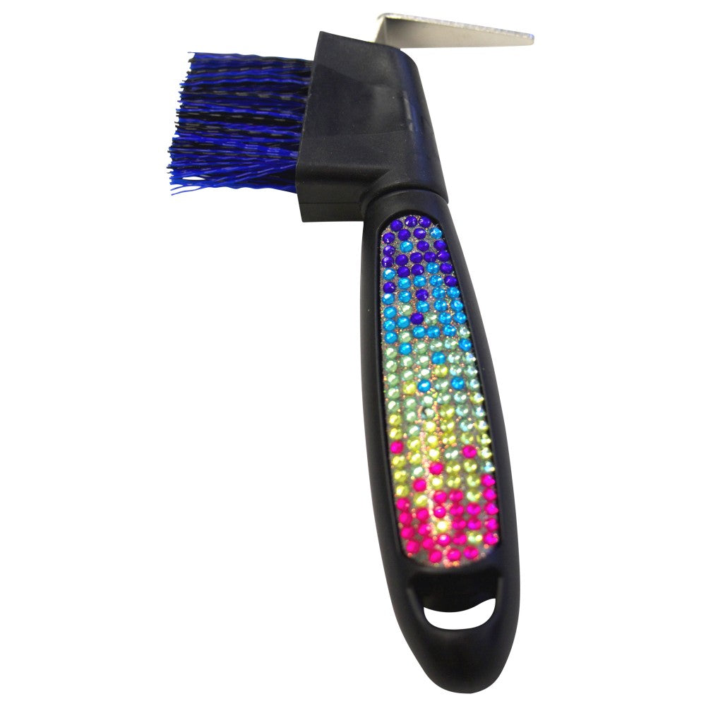 SHOWMASTER RAINBOW CRYSTAL BRUSH HOOF PICK-Ranges Country