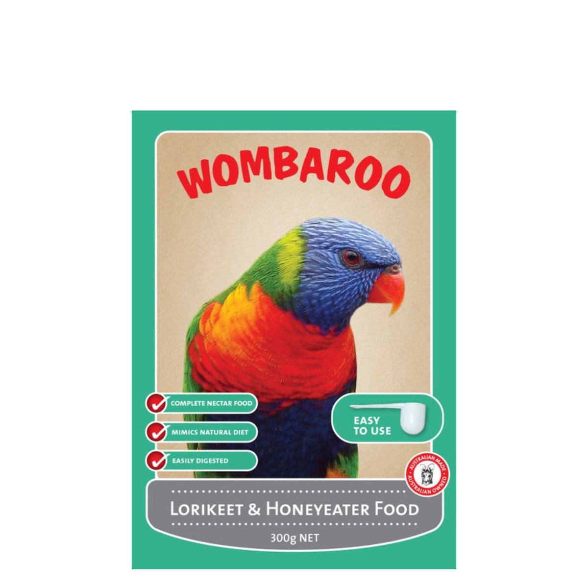 WOMBAROO LORIKEET & HONEYEATER NECTAR 300G Ranges Country