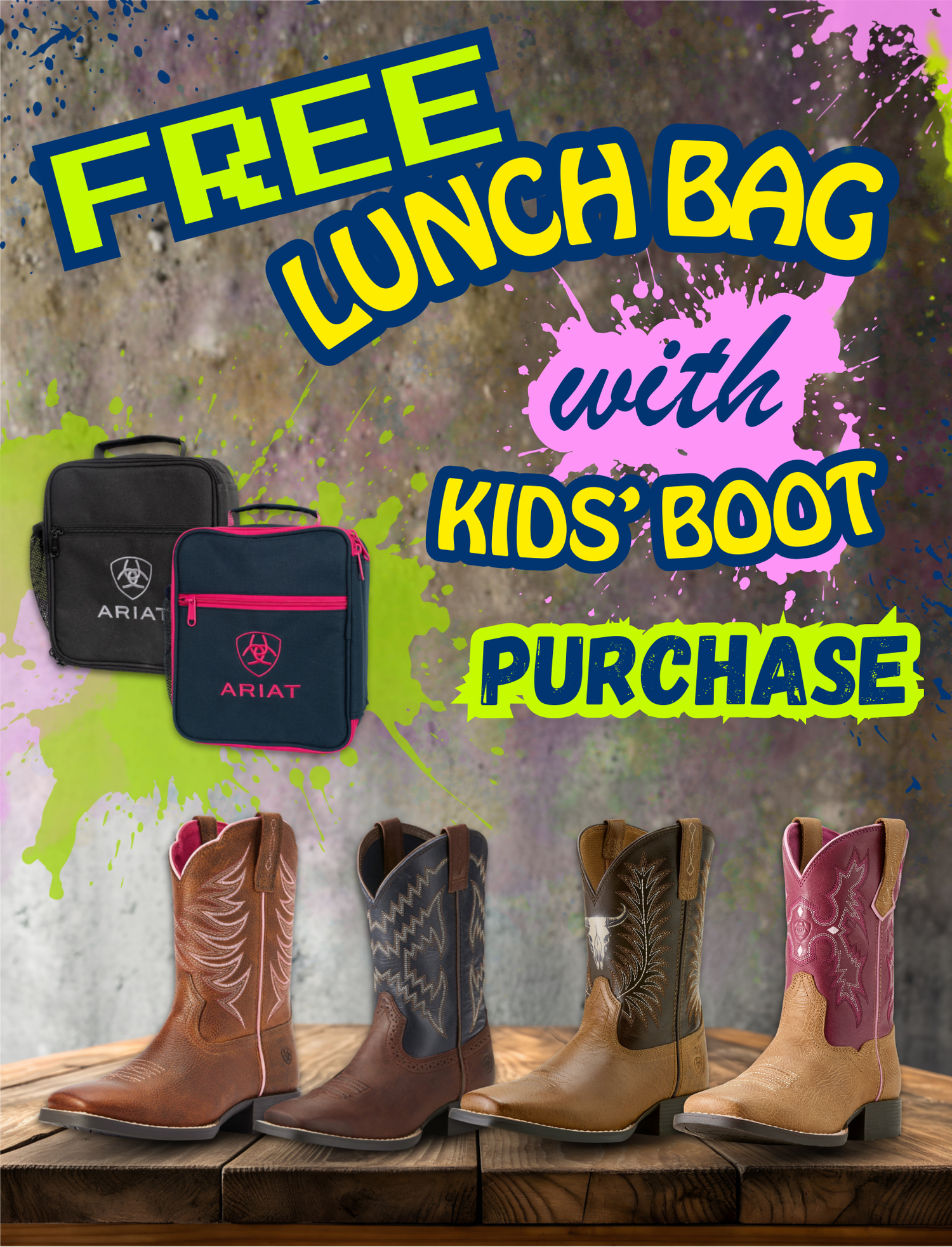 Free Ariat Lunch Bag with Kids Boot Purchase