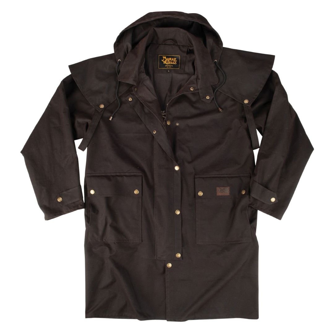 BURKE & WILLS BALRANALD OILSKIN SHORT COAT