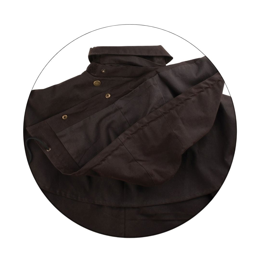 BURKE & WILLS BALRANALD OILSKIN SHORT COAT