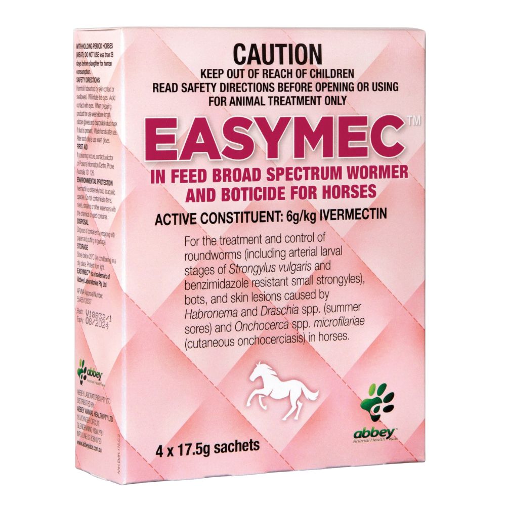 ABBEY EASYMEC IN FEED WORMER & BOTICIDE 4 X 17.5g SACHETS-Ranges Country