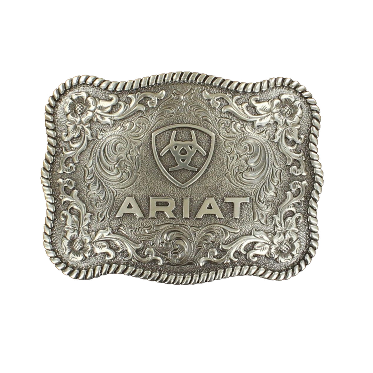 ARIAT ANTIQUE SILVER RECTANGLE BUCKLE-Ranges Country