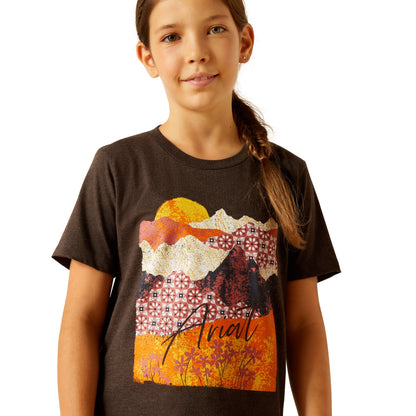 ARIAT GIRLS MOUNTAIN PATTERNS TEE