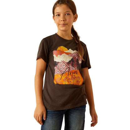 ARIAT GIRLS MOUNTAIN PATTERNS TEE-Ranges Country