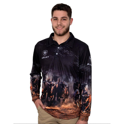 ARIAT MENS WESTERN CATTLE HERD FISHING SHIRT-Ranges Country