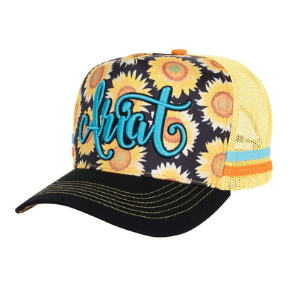 ARIAT SUNFLOWER SCRIPT TRUCKER CAP-Ranges Country