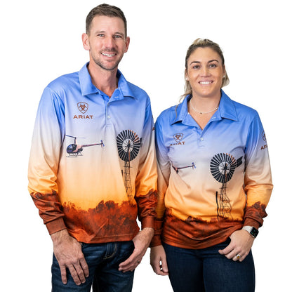 ARIAT UNISEX WINDMILL FISHING SHIRT-Ranges Country