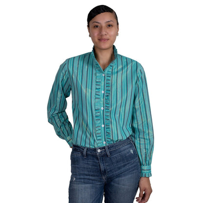 ARIAT WOMENS ABBEY FRILLS STRIPE SHIRT-Ranges Country