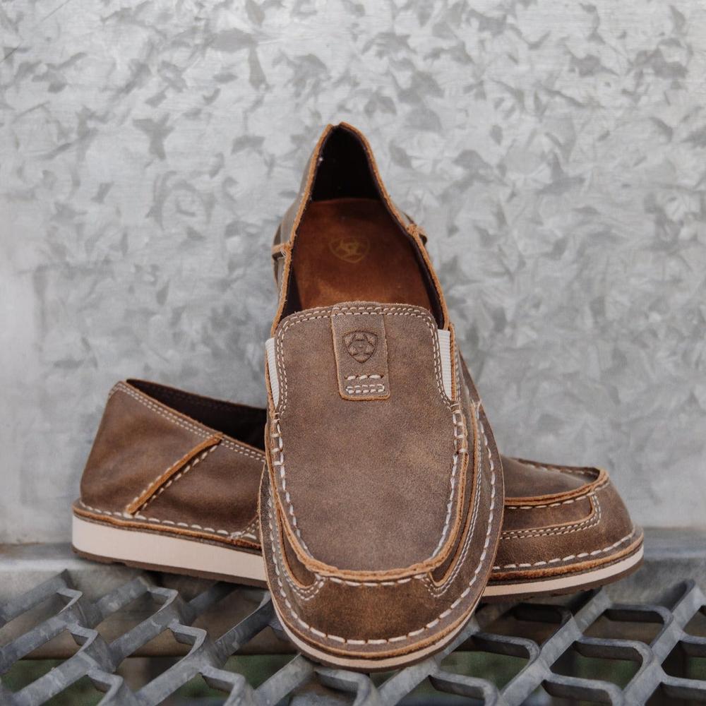 ARIAT WOMENS BROWN BOMBER CRUISER MOCCASINS-Ranges Country