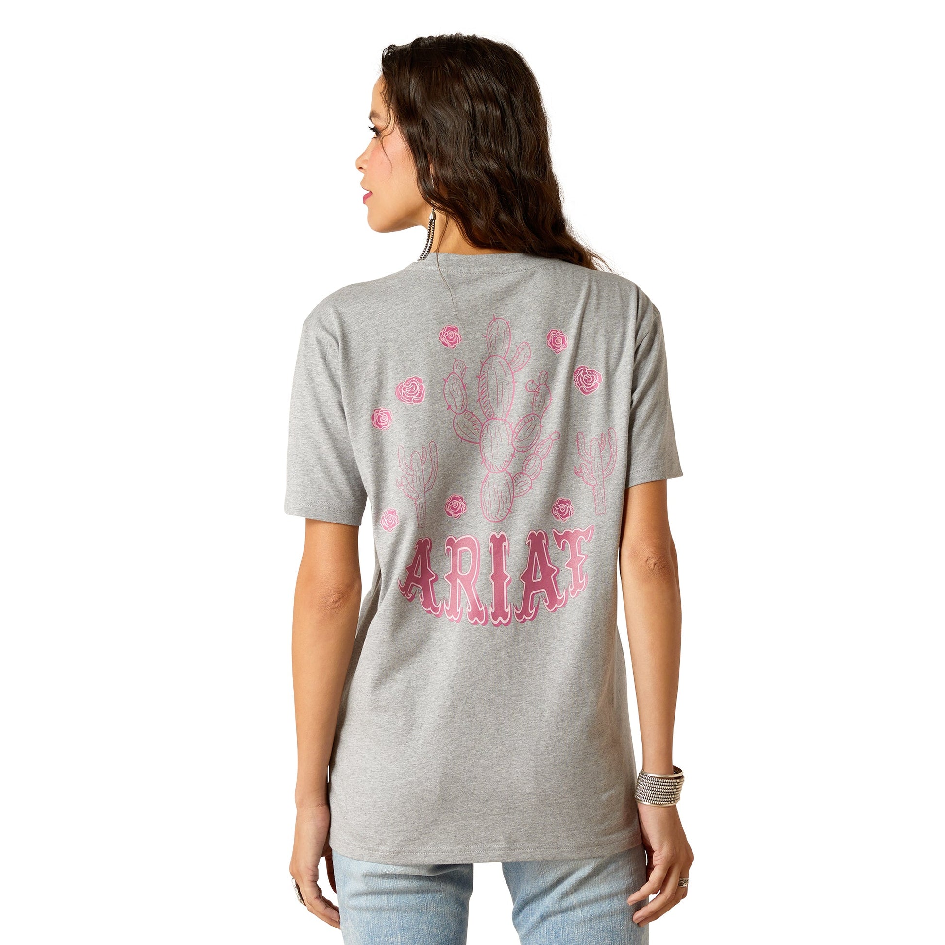 ARIAT WOMENS CACTUS ROSE TEE-Ranges Country