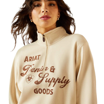 ARIAT WOMENS DENIM & SUPPLY 1/2 ZIP SWEATSHIRT