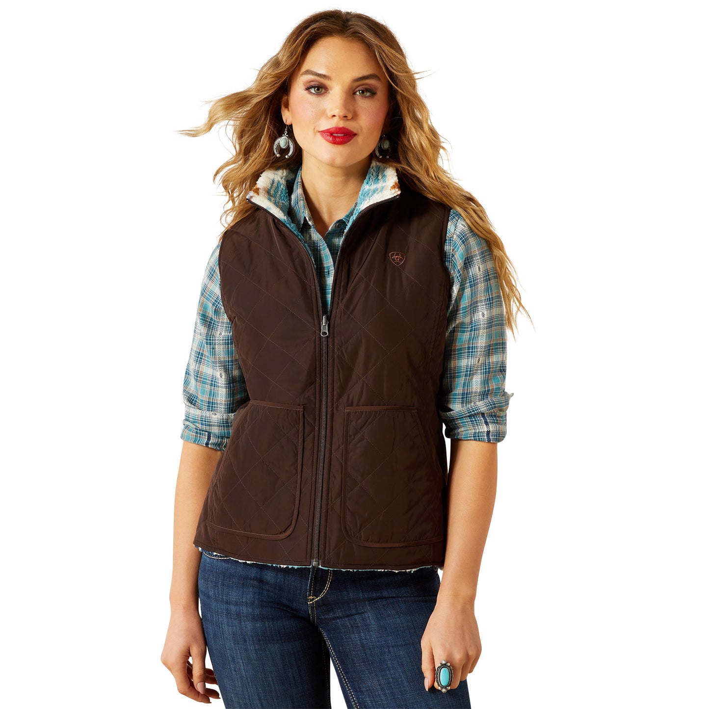 ARIAT WOMENS DILON 2.0 REVERSIBLE INSULATED VEST