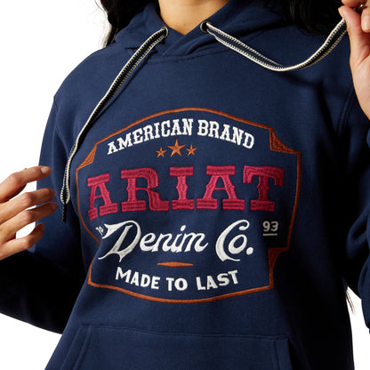 ARIAT WOMENS EMBLEM DRESS BLUES HOODY