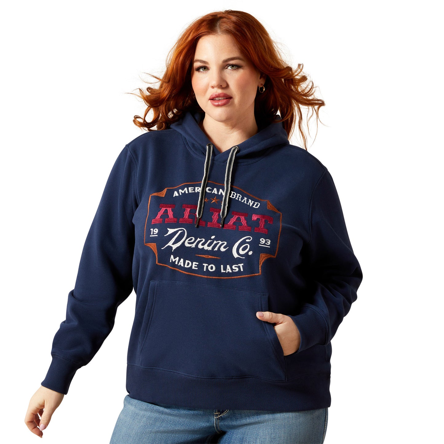 ARIAT WOMENS EMBLEM DRESS BLUES HOODY