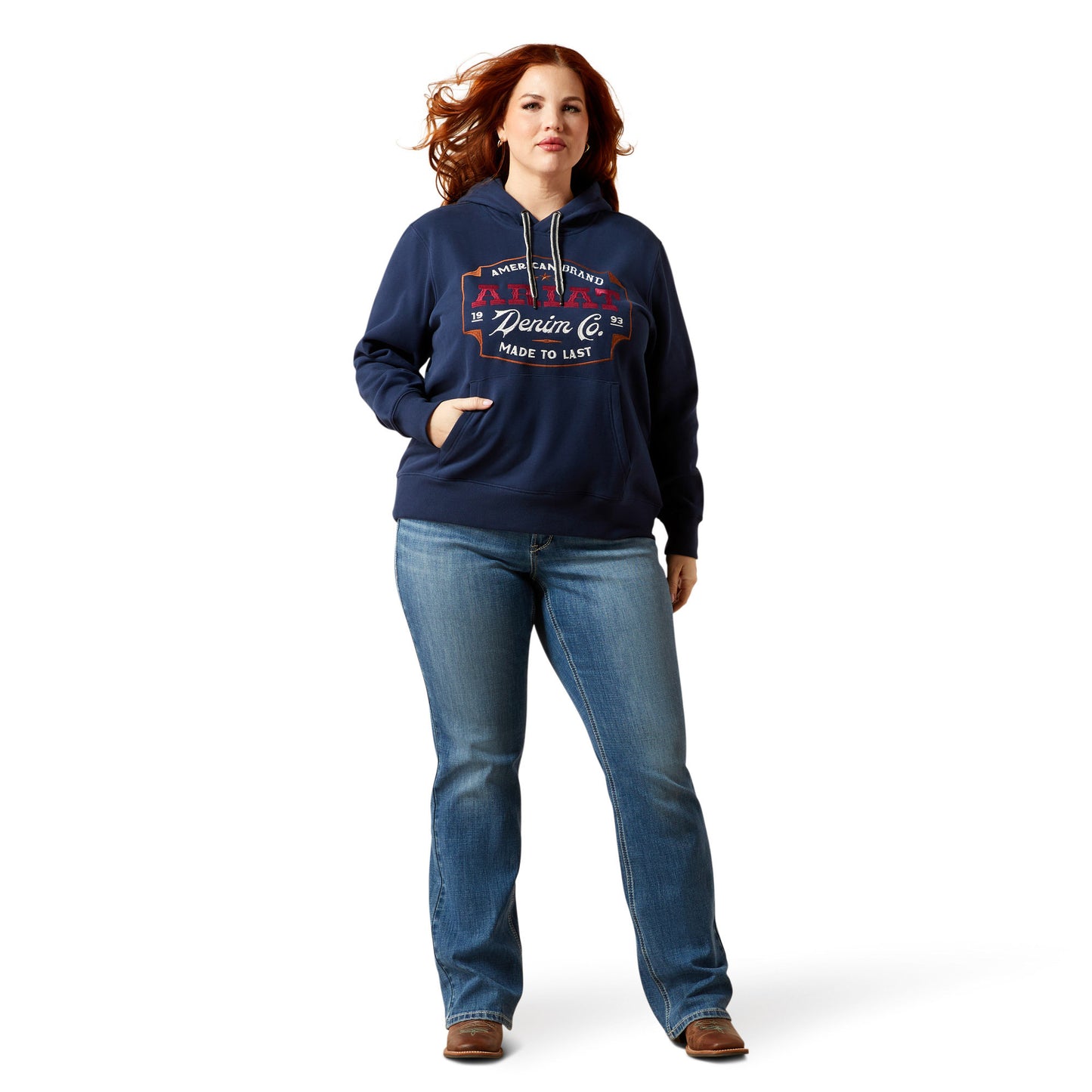 ARIAT WOMENS EMBLEM DRESS BLUES HOODY