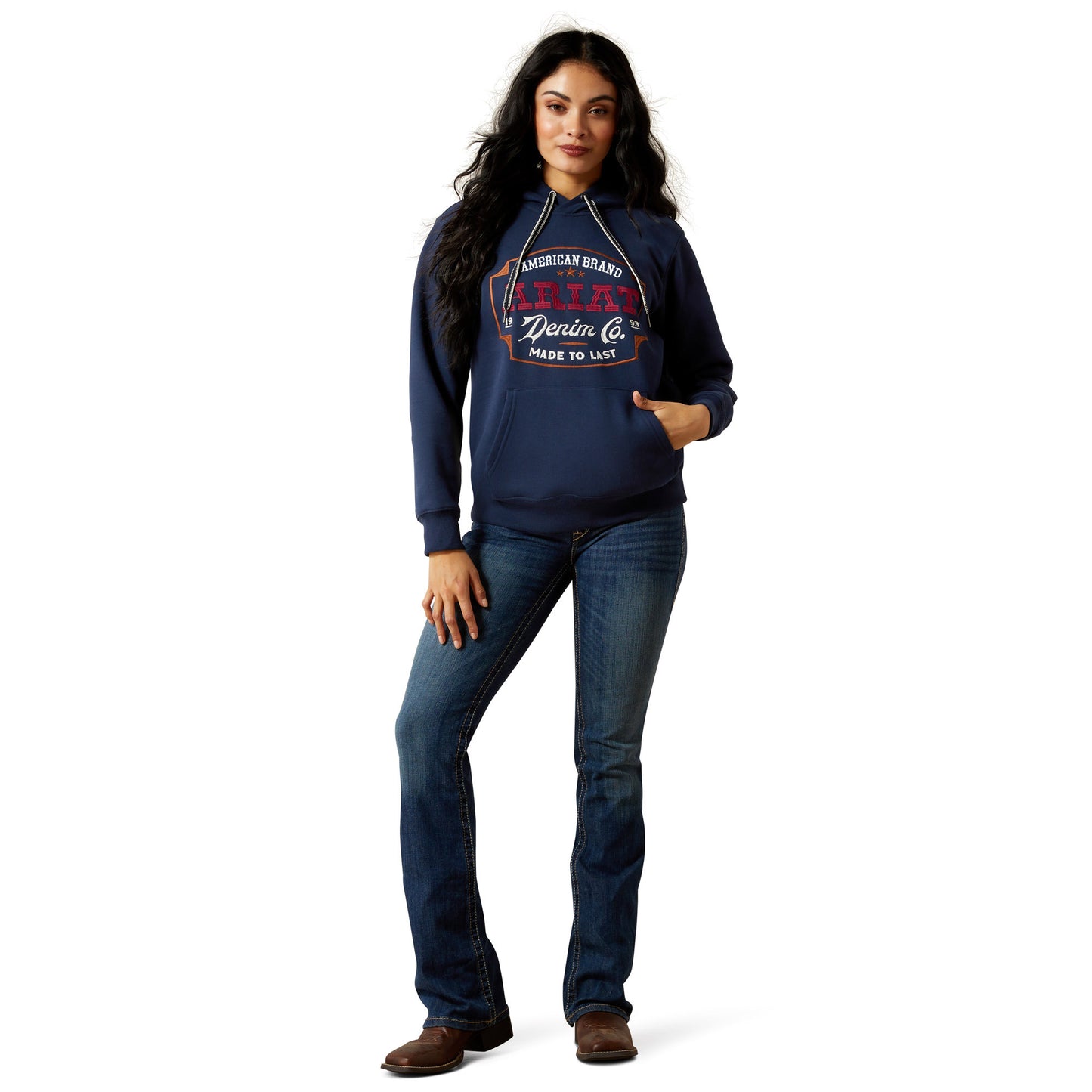 ARIAT WOMENS EMBLEM DRESS BLUES HOODY